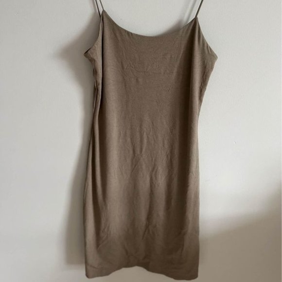 NWT Aritzia Wilfred Tiny Mini Bodycon Dress - Modern Taupe (S) - Picture 2 of 2